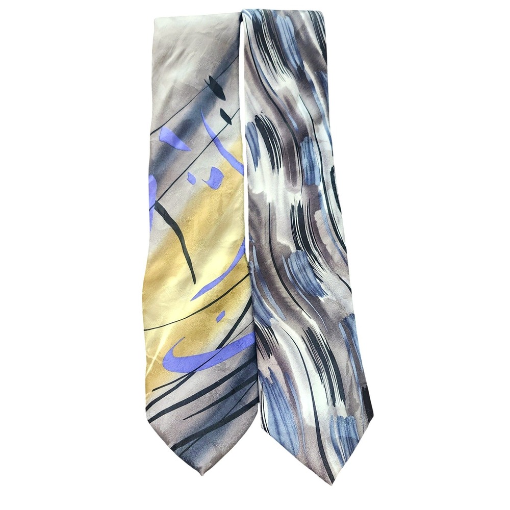 J. Garcia Silk Tie Lot Mens OS Multi Chinese Dragon Hieroglyphics Abstract Art